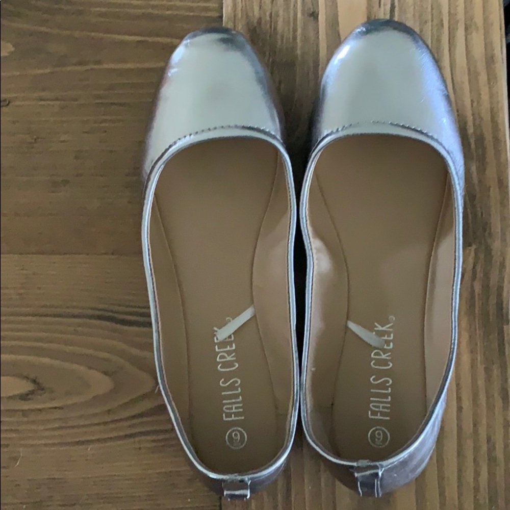 Metallic Silver Flats